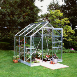 Serre de jardin 3,8 m² en aluminium et verre horticole Popular - Halls