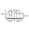 Serre de jardin 3,8 m² en aluminium et verre horticole Popular - Halls
