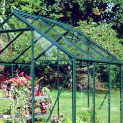 Serre de jardin 3,8 m² verte en verre horticole Popular - Halls