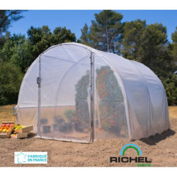 Serre tunnel maraîchère pieds droits 9m² 3x3m porte pivotante - RICHEL