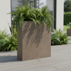 Bac à plantes en fibre de terre 60x25xH.72cm taupe