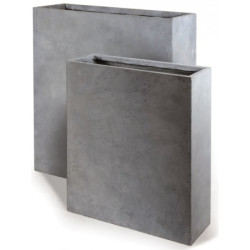 Bac à plantes en fibre de terre 80x30xH.92cm ciment