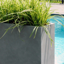 Bac à plantes en fibre de terre 80x30xH.92cm ciment