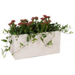Jardinière en fibre de terre 100x45x45cm blanc - MegaCollections