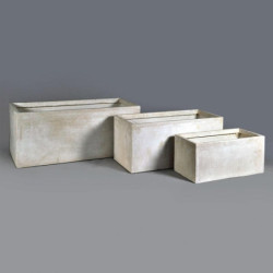 Jardinière en fibre de terre 100x45x45cm blanc - MegaCollections
