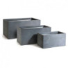 Jardinière en fibre de terre 100x45xH.45cm gris ciment