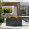 Jardinière en fibre de terre 100x45xH.45cm gris plomb