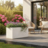 Jardinière en fibre de terre 60x30xH.30cm blanc - MegaCollections