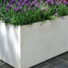 Jardinière en fibre de terre 60x30xH.30cm blanc - MegaCollections