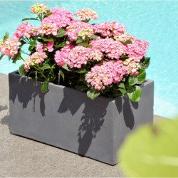 Jardinière en fibre de terre 60x30xH.30cm gris ciment - MegaCollections