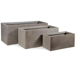 Jardinière en fibre de terre 60x30xH.30cm taupe