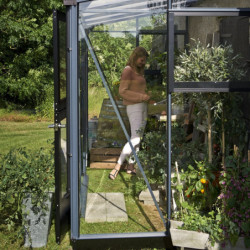 Serre Veranda aluminium anthracite et verre trempé 4,4m² Juliana	