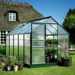 Serre de jardin 5m² verte en polycarbonate 4mm Popular Halls