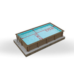 Piscine béton rectangulaire NATURALIS 2 - 6,06x3,24x1,28m