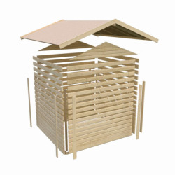 Abri de jardin Tobin 3 de 3,31m² panneaux bois 14mm - Karibu
