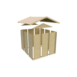 Abri de jardin Tobin 3 de 3,31m² panneaux bois 14mm - Karibu