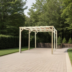 Carport en bois massif traité autoclave 15m² - Habrita