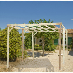 Carport en bois massif traité autoclave 15m² - Habrita
