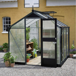 Serre Compact Nye 5m² anthracite en polycarbonate 6mm Juliana