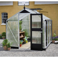Serre Compact Nye 5m² anthracite en polycarbonate 6mm Juliana