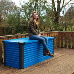 Coffre de rangement en métal bleu 750L Patio Box 1,06m² TRIMETALS