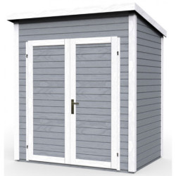Abri de jardin Skur1 2,08m² + plancher traité peint gris Baltic