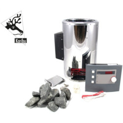 Poêle prêt à brancher 3,6KW avec commande externe easy + 18 Kg de pierres