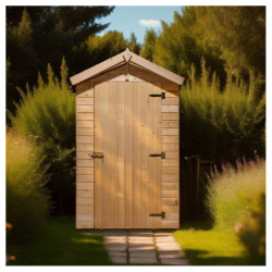 Toilettes sèches grand modèle en bois massif + plancher - Habrita