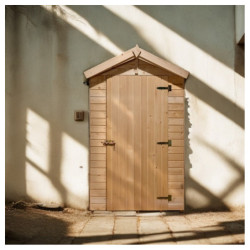 Toilettes sèches grand modèle en bois massif + plancher - Habrita