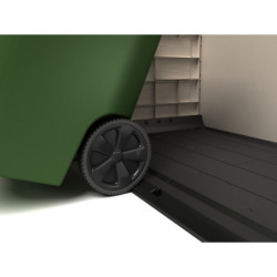 Coffre de jardin multifonctions en résine 1200L toit plat beige - Keter