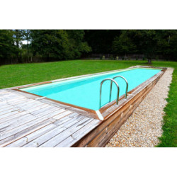 Piscine bois rectangulaire 350x1550cm LINEA toute équipée UBBINK