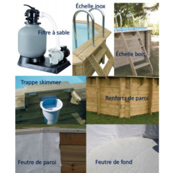 Piscine bois octogonale Diam 510cm OCEA toute équipée UBBIN