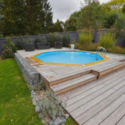 Piscine bois octogonale Diam 580cm OCEA toute équipée UBBINK
