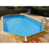 Piscine bois octogonale allongée 400x610cm AZURA toute équipée UBBINK