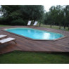 Piscine bois octogonale allongée 400x610cm AZURA toute équipée UBBINK