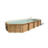 Piscine bois octogonale allongée 400x610cm AZURA toute équipée UBBINK