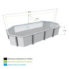 Piscine bois octogonale allongée 400x610cm AZURA toute équipée UBBINK