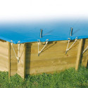 Bâche dhivernage de sécurité 350x1550 cm PVC 550gr bleue pour piscine rectangulaire Ubbink - Conforme NF P 90-308