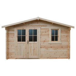 Abri de jardin en bois massif 12m² PLUS - madriers 28mm Gardy Shelter