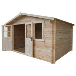 Abri de jardin en bois massif 12m² PLUS - madriers 28mm Gardy Shelter