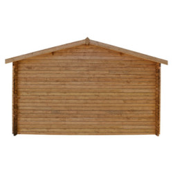 Abri en bois massif 12m² PLUS 28mm traité teinté marron Gardy Shelter