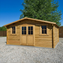 Gardy Shelter Abri de jardin bois 15 à 20 m² Bois massif Marron 19.8m²