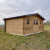 Abri en bois massif 19,8m² PLUS 40mm traité teinté marron Gardy Shelter