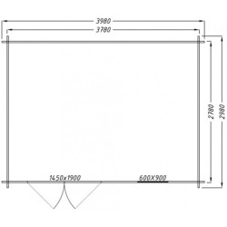Abri de jardin 12m² PLUS en bois 40mm brut Gardy Shelter