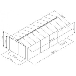 Garage métal anthracite double portes 19,61m² + kit d'ancrage X-METAL
