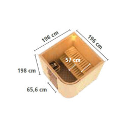 Sauna d'angle traditionnel 4 à 5 places Titania 3 - 68mm KARIBU