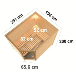 Sauna traditionnel d'intérieur Tanami - 6 à 8 places 38mm - sans couronne KARIBU