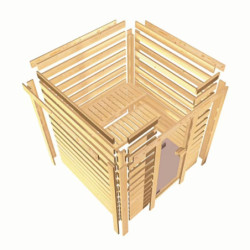 Sauna traditionnel d'intérieur Tanami - 6 à 8 places 38mm - sans couronne KARIBU