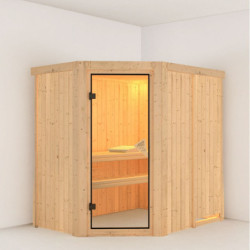 Sauna traditionnel d’angle Saja Plug &Play - 3 à 4 places 68mm KARIBU