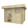 Abri en bois massif 7,5m² MODERNE - madriers 28mm Gardy Shelter